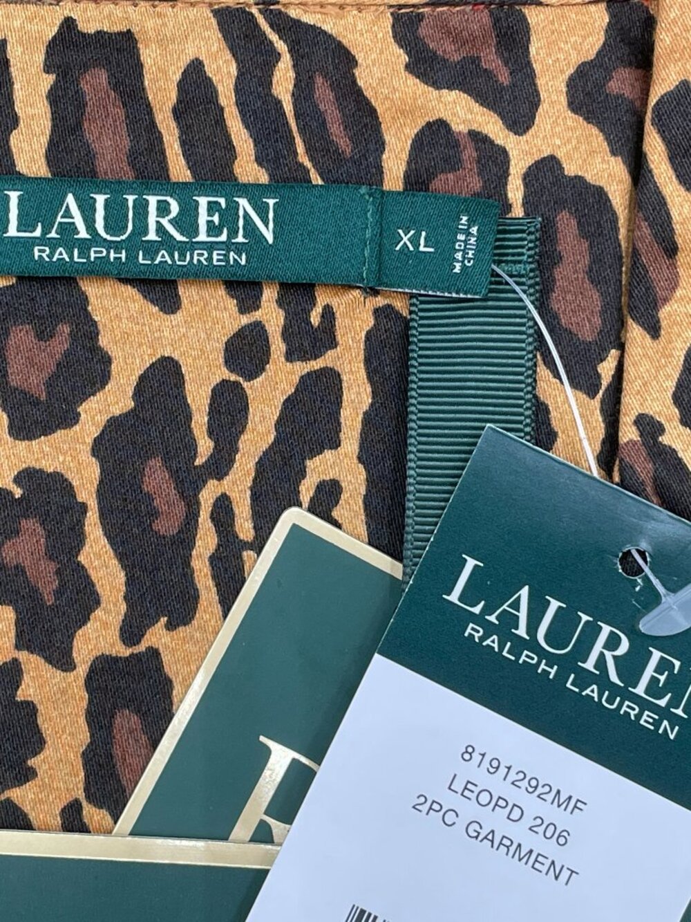 NWT Lauren Ralph Lauren Leopard Print 2-Piece Pajama Set - Size XL - Picture 4 of 4